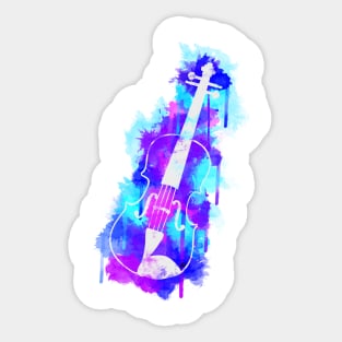 Watercolor Violin (White Version) Sticker